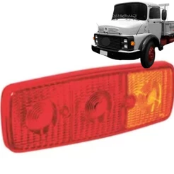 Lente Lanterna Traseira Mercedes-Benz 1113 / 1313 / 608 / Bandeirante - Bicolor - Vermelha / Âmbar - LD / LE