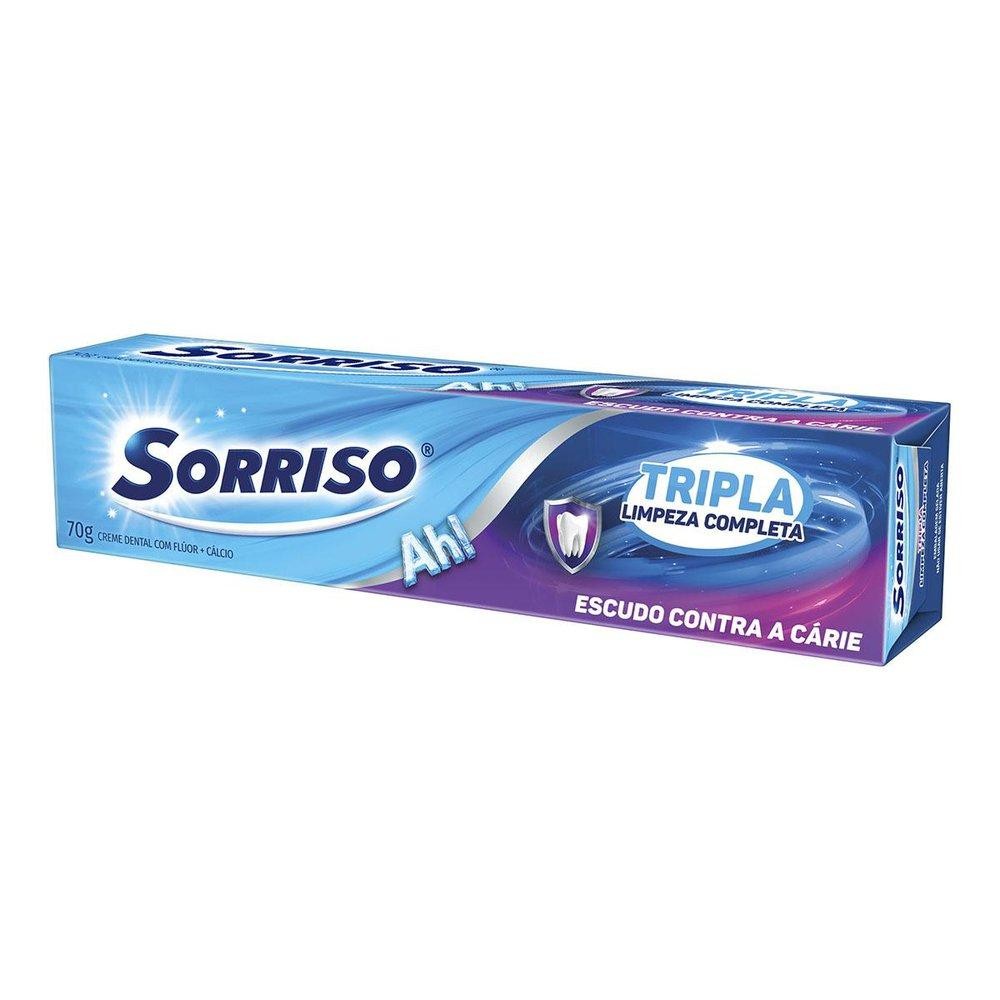 Detalhes do Creme Dental Sorriso Tripla Limpeza Completa 70g 12 unidades