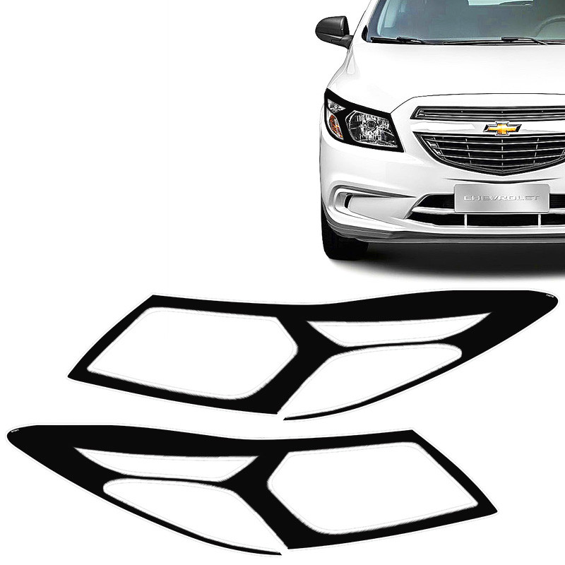 Aplique Farol Onix/Prisma 2012/2016 Adesivo Máscara Negra Genérico