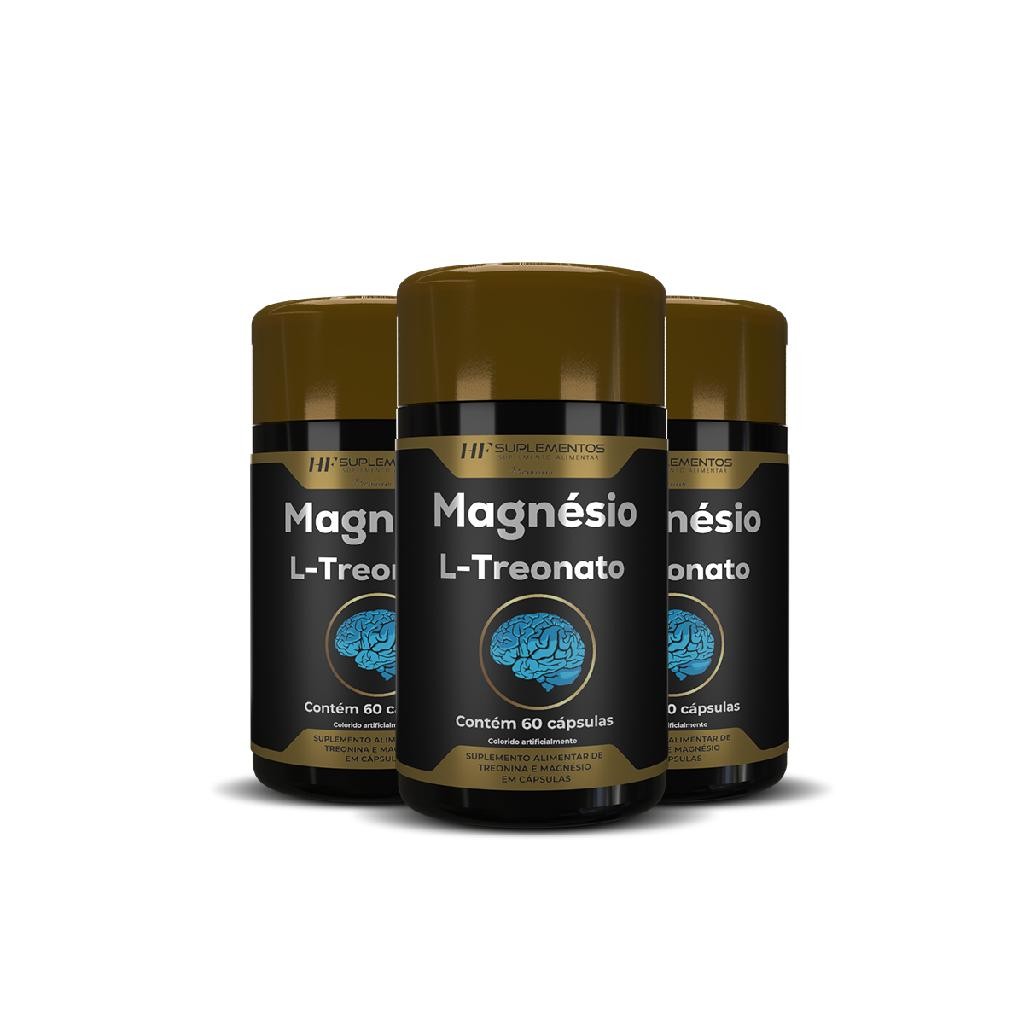 3X MAGNESIO TREONATO 60CAPS HF SUPLEMENTOS
