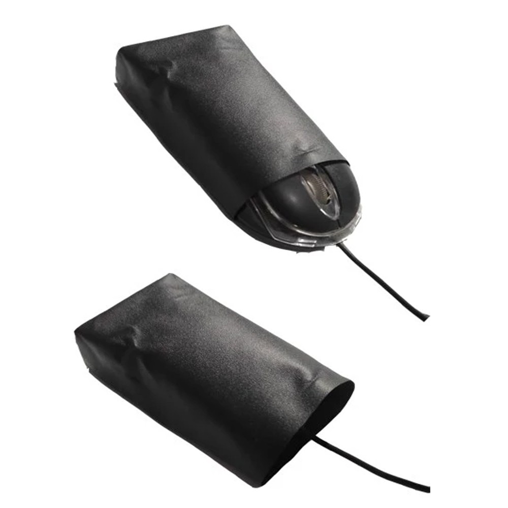Capa para Mouse de Computador PC Impermeável em Napa Preta