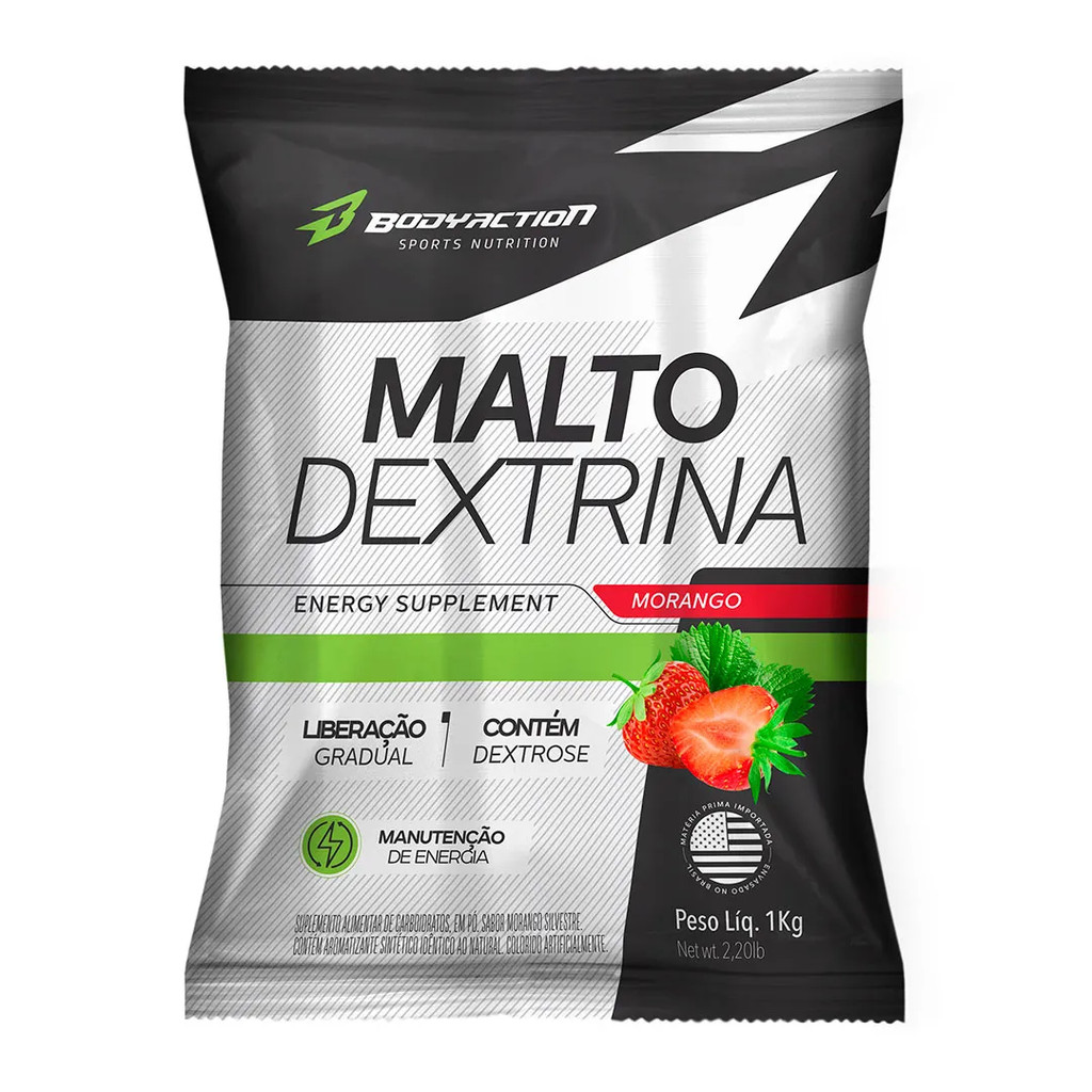 Maltodextrina Sabor Morango Silvestre 1 Kg Body Action em Oferta na Shopee