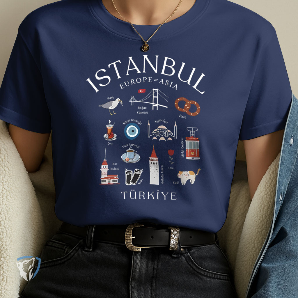 Camiseta Estampada Istambul Türkiye 100% Algodão Moderna e Cultural em Oferta na Shopee