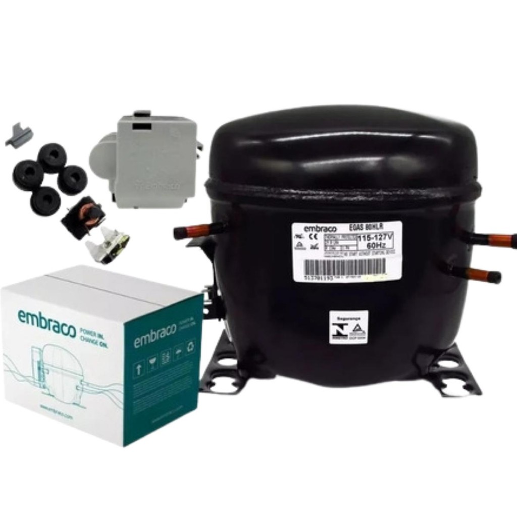 Compressor Motor Refrigerador 1/4+ R134 110v Embraco W10375479