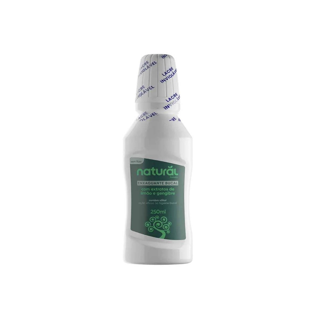 Enxaguante Bucal Vegano Natural Limão e Gengibre 250ml - Orgânico Natural