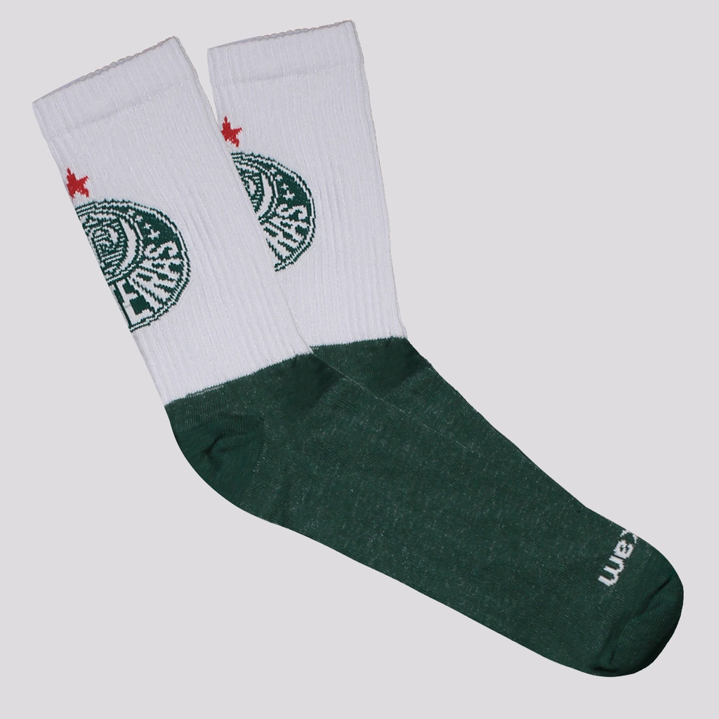 Meia Palmeiras Esporte Verde e Branca em Oferta na Shopee