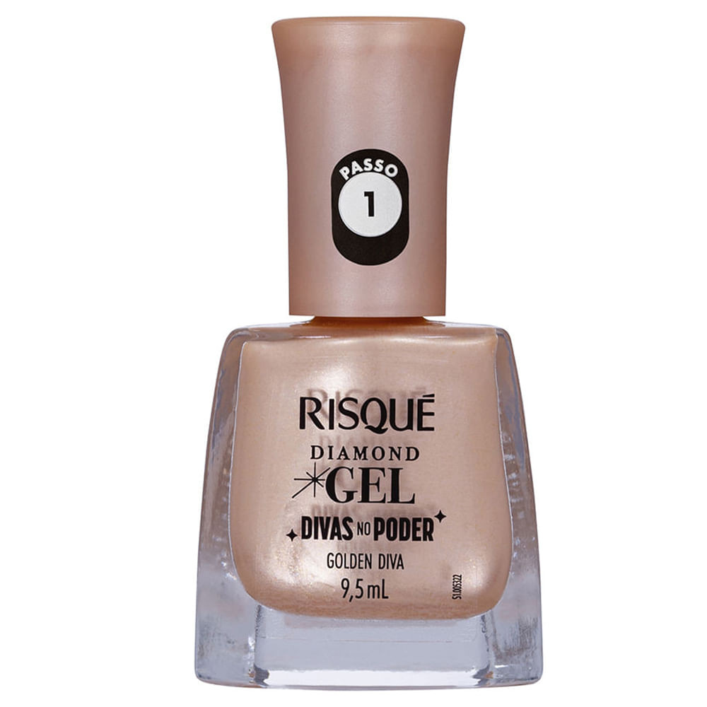 Esmalte Risqué Diamond Gel Divas No Poder Dourado Golden Diva 9,5ml - Beauty