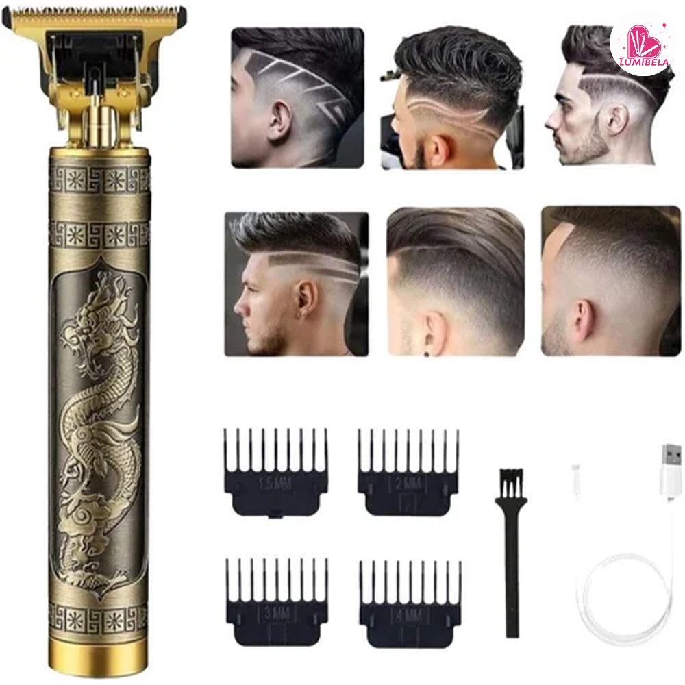 Máquina de cortar cabelo barbeiro dragão profissional elétrica bateria recarregável