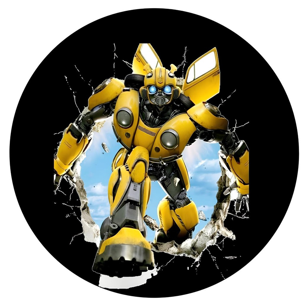 Capa de Painel Tranformers Carros Robôs BubleBee Optimus Prime Redondo Tecido Sublimado Vários Modelos 1,50x1,50 e 50x50