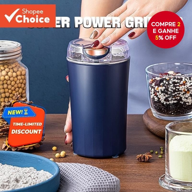 Pequeno Moedor Elétrico De Grãos Café De Aço Inoxidável Ervas Para Cozinha