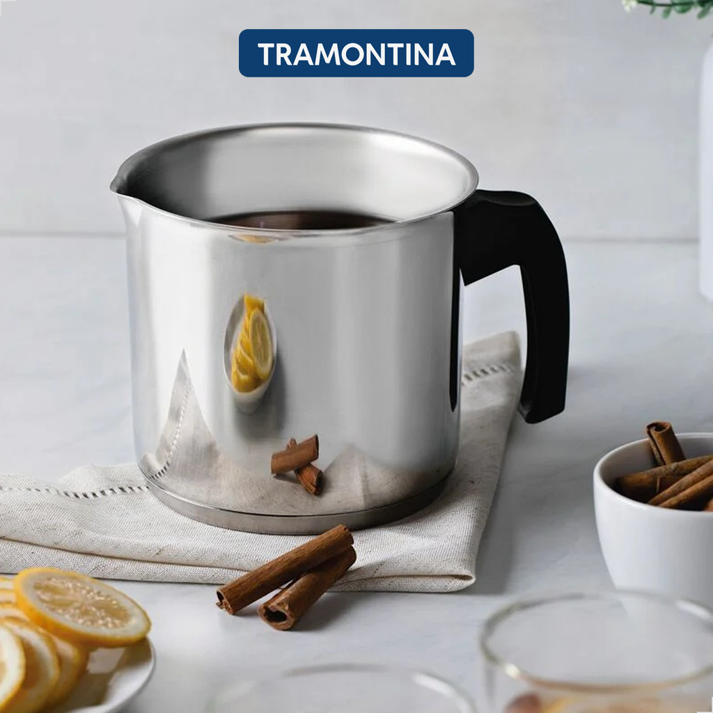 Fervedor Leiteira Panela Tramontina Allegra Fundo Triplo Indução Aço Inox 14cm 2L Cabo de Baquelite em Oferta na Shopee