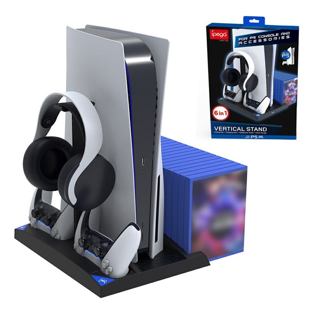 Base Suporte Cooler Carregador Controles Ps5 Ipega 6 In 1