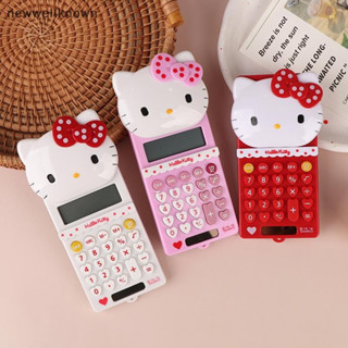 [newwellknown] Bonito Hello Kitty Mini Calculadora Cartoon KT Cat Portátil Capa Deslizante Material Escolar Ferramenta D em Oferta na Shopee