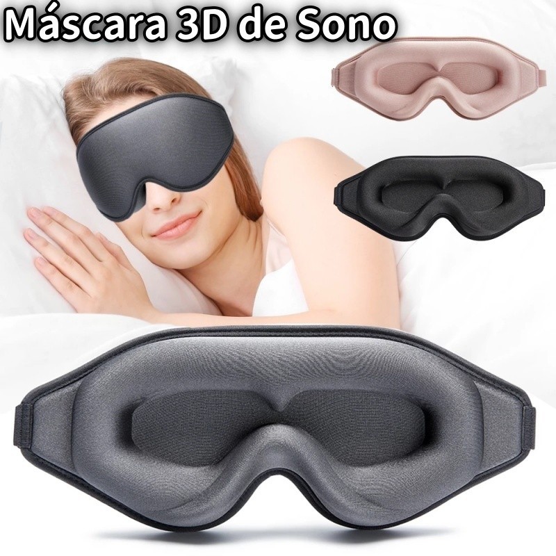 Imagem Máscara Espuma Confortavel Dormir 3D Sombra Blackout Zero Pressão Eye Venda Tampa Olho Noturno