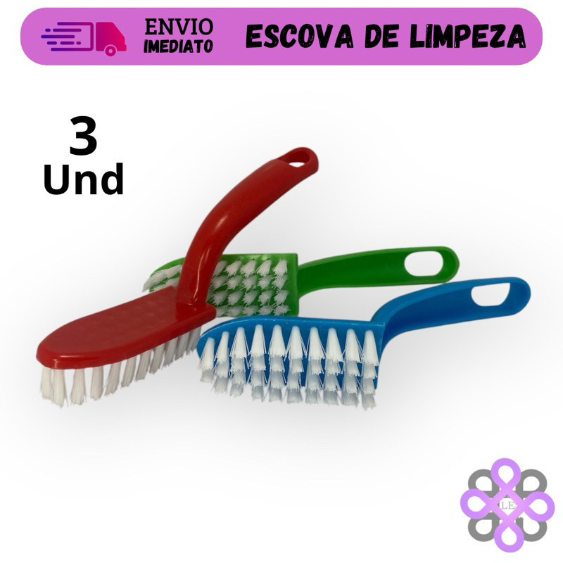 Kit c/3 Escovinhas Multiuso Esfregão Escova Lavar Roupa Limpeza Tênis Calçados Chinelo em Oferta na Shopee