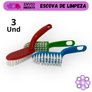 Kit c/3 Escovinhas Multiuso Esfregão Escova Lavar Roupa Limpeza Tênis Calçados Chinelo em Oferta na Shopee