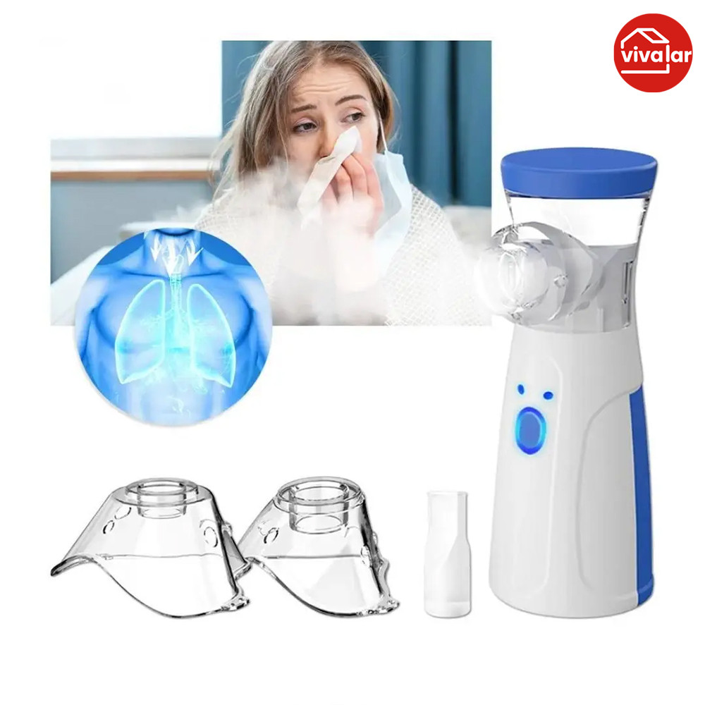 AIQUE Nebulizador Portátil Ultrassônico - Mini Inalador Silencioso para Adultos e Crianças