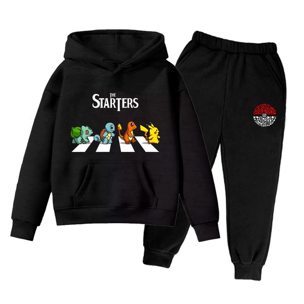 Conjunto Moletom Blusa e Calça Pokemon Anime Menino Quentinho