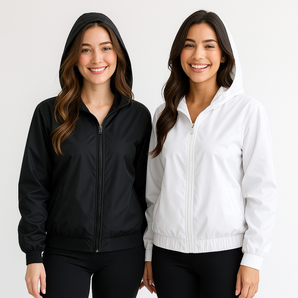Blusa Jaqueta Corta Vento Forrado Premium Com Capuz Liso Casaco Blusão Feminino