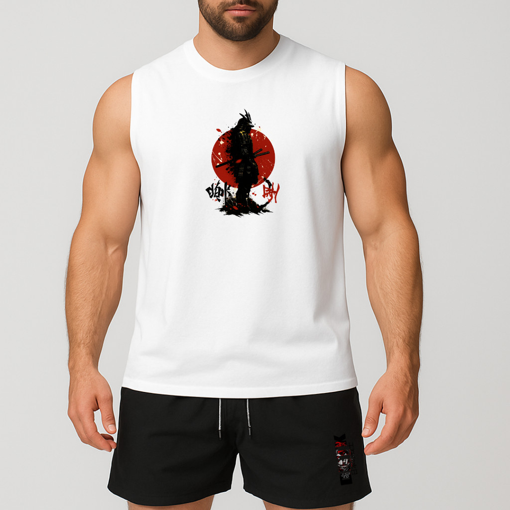 conjunto regata oversized e short de tactel de academia másculino estampada samurai dbtk