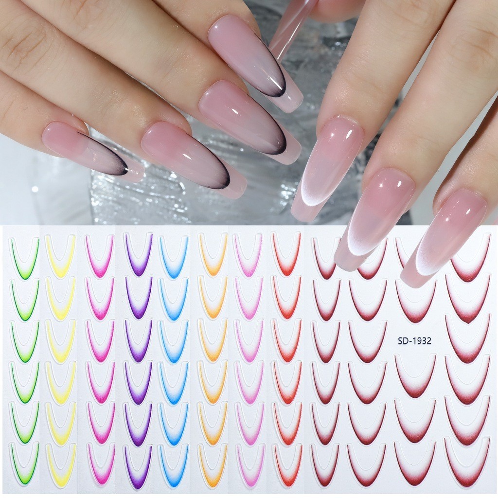 Adesivo Francesa Reversa 3D - Decoração De Unhas Manicure Nail Art em Oferta na Shopee