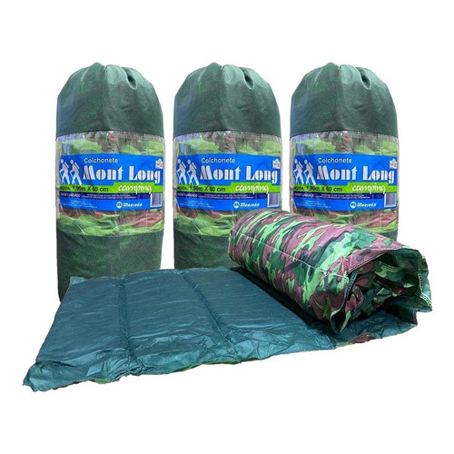 Kit 3 Colchonetes Solteiro Camuflado 190x60