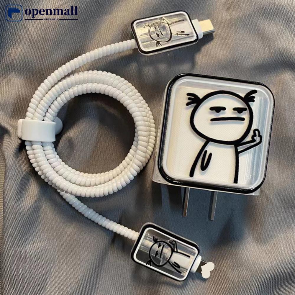 Capa Fofa De Linha Criativa Para Telefone 14 13 Pro Max 18/20W Carregador Protetor De Carregamento Enrolador De Fio De D