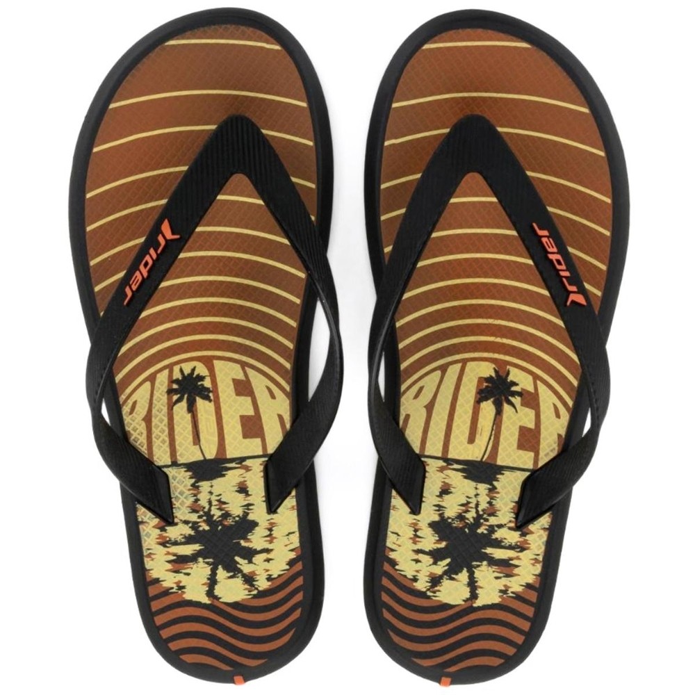 Chinelo Rider R1 Style Masculino - Preto e Laranja