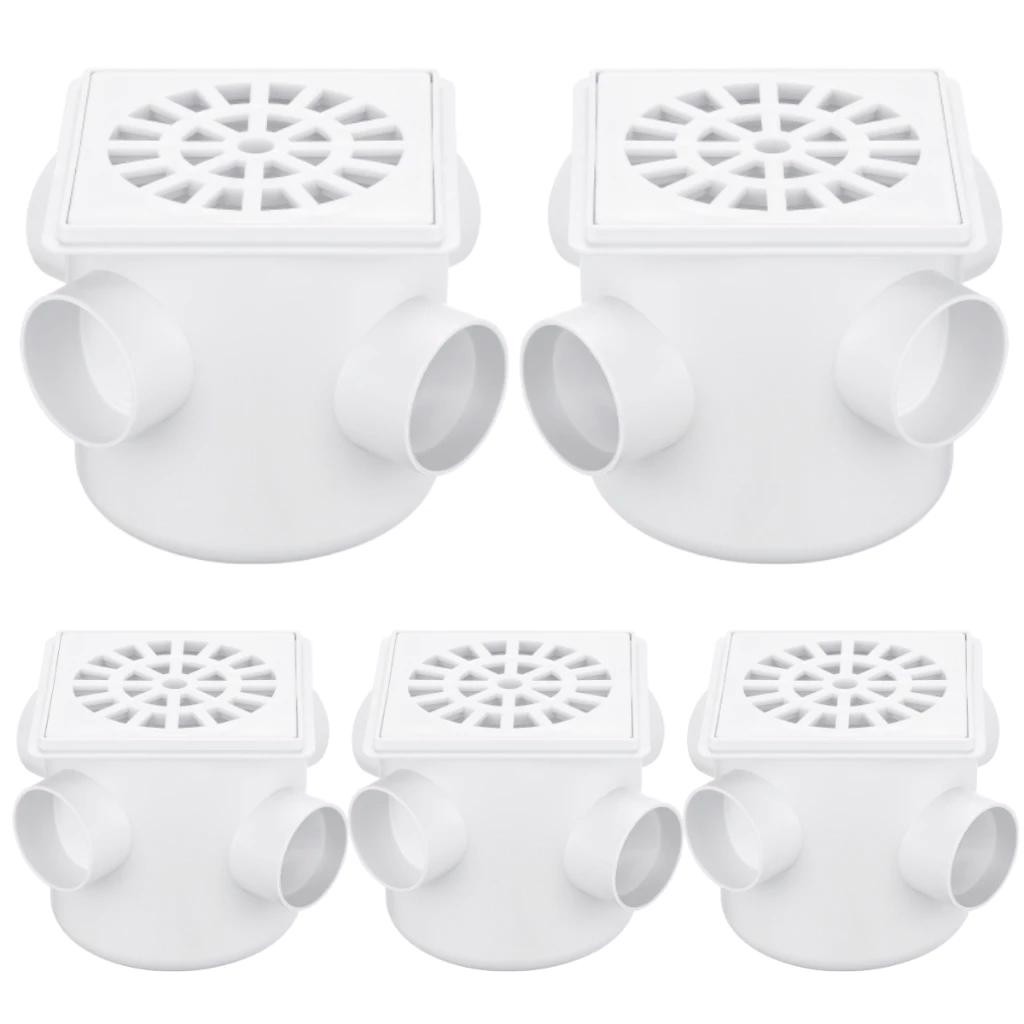 Kit 5 Caixa Sifonada Branca Quadrada Com Grelha Ralo 100mm Esgoto Banheiro Sifão DN100x100x50mm HERC em Oferta na Shopee