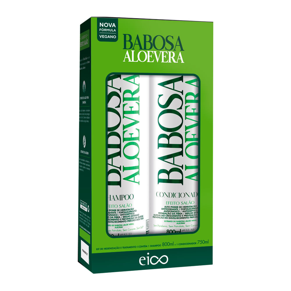 Kit Shampoo + Condicionador Eico Babosa Aloe Vera 800ml + 750ml - Beauty