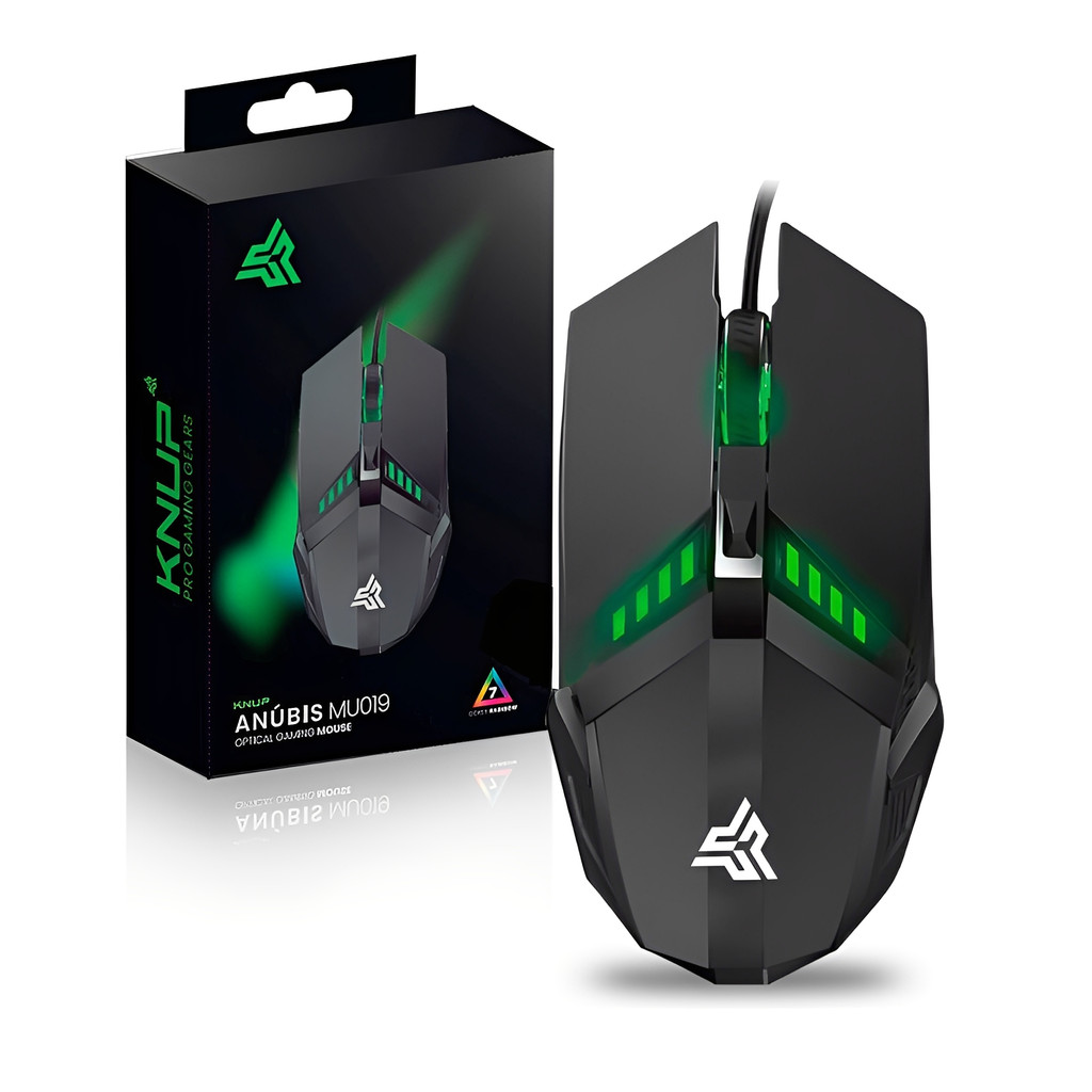 Mouse Gamer Ergonômico RGB LED com Fio 1200DPI Sensor Óptico Ultra Leve Design para Jogos PC USB