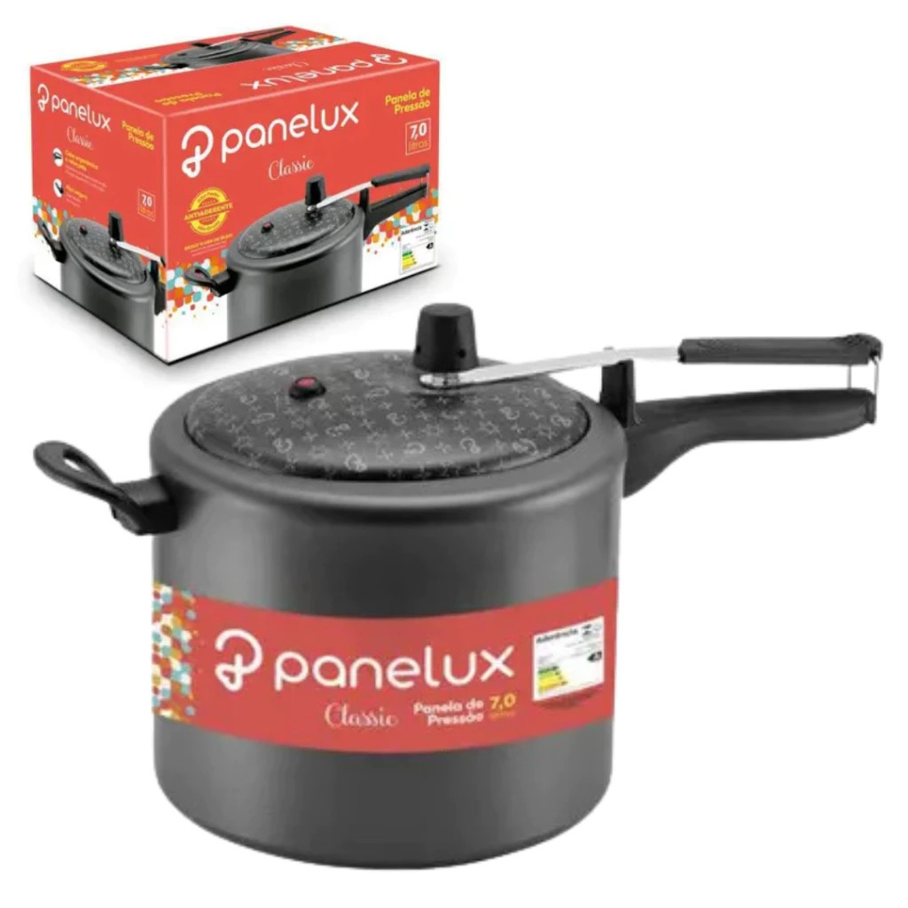 Panela de Pressão Panelux 7, 4.5 OU 3 Litros Antiaderente Teflon Não Gruda - ESCOLHA A SUA em Oferta na Shopee