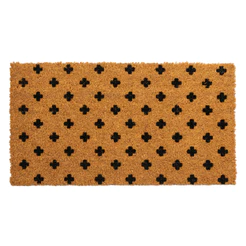 Tapete Entrada Fibra Coco Capacho Estampado Geométrico 33x60cm Marrom Antiderrapante Edantex
