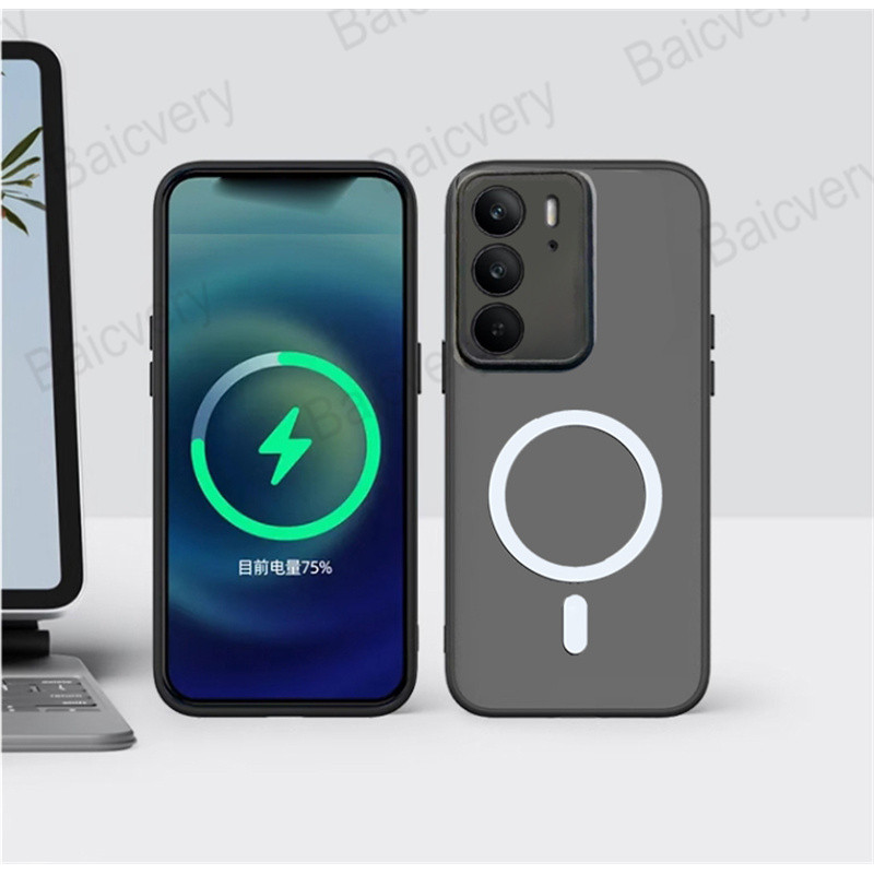 Para Realme C75 4G/C75X 14X 5G/C73/Narzo 80 Lite Capa Protetora Traseira Dura TPU Com Adesivo Magnético - detalhe