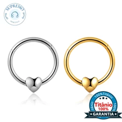 Piercing Conch Argola Titânio Coração Frontal Nostril Helix Septo Rook Nariz Daith