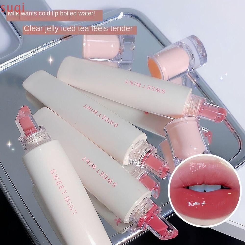 SUQI Jelly Lip Gloss , Ferramenta Cosmética Matiz Labial De Longa Duração , Batom Líquido Hidratante Com Efeito Espelhad