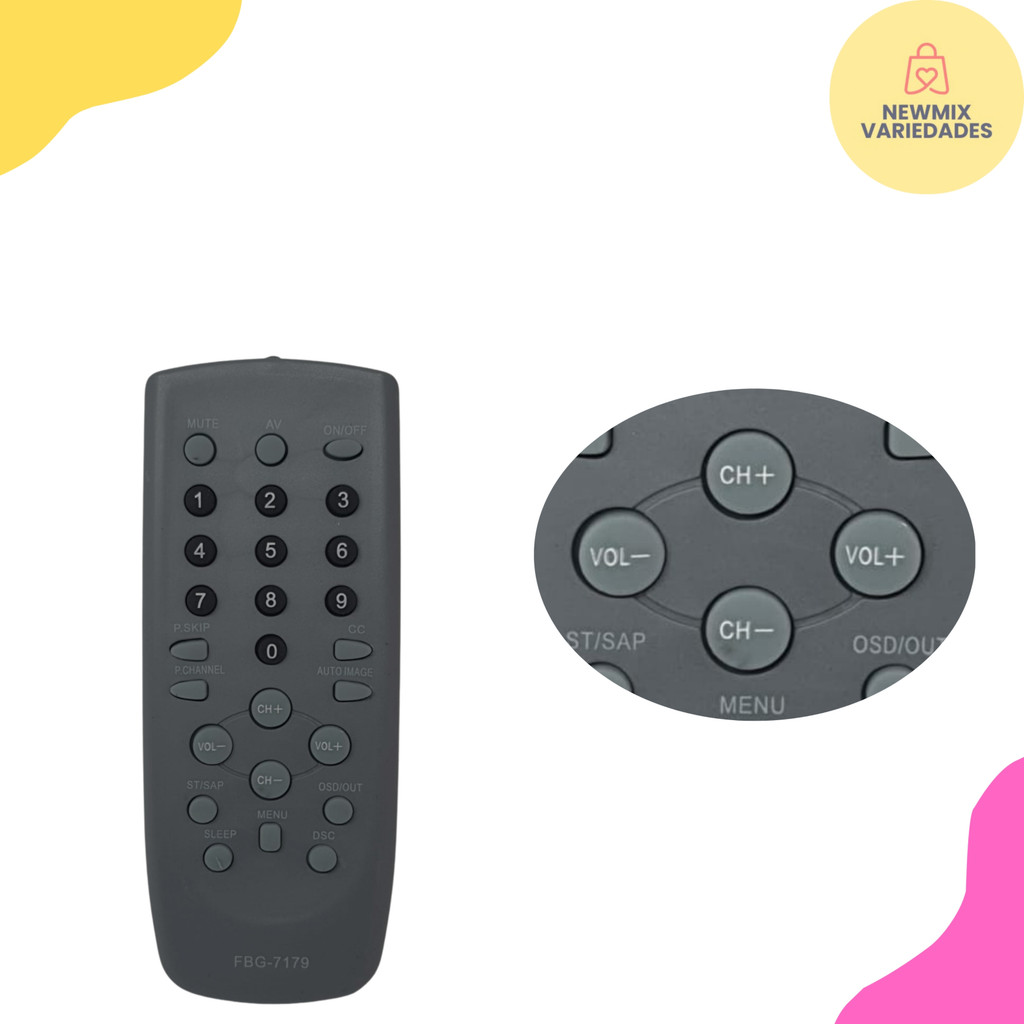 Controle Remoto para TV Tubo CCE Cyber – Modelos FBG-7179 / LE-7179 / SKY-7179 - NEW