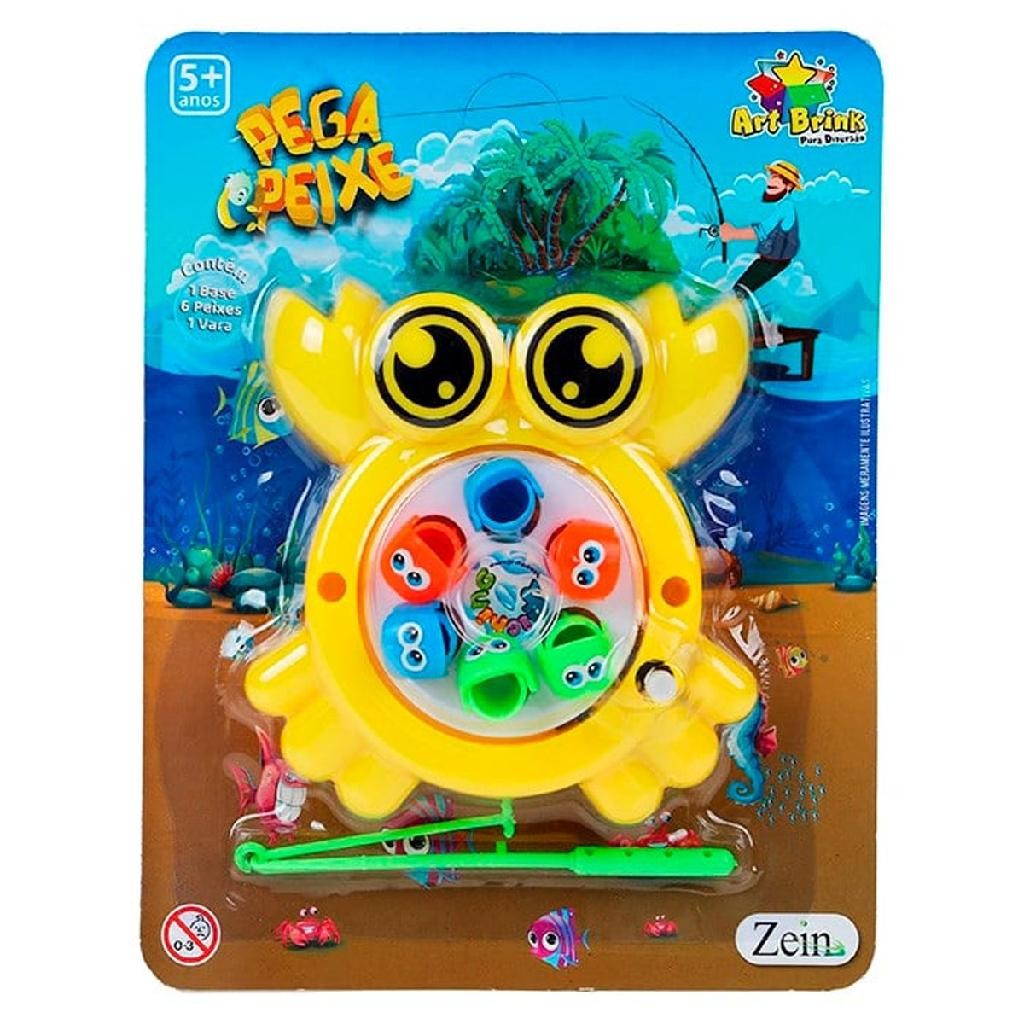 Pega Peixinho a Corda Mini Com Varinha Brinquedo Infantil