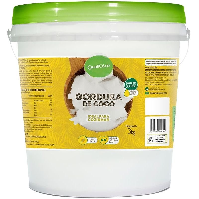 Gordura de Coco Balde 3Kg Qualicôco