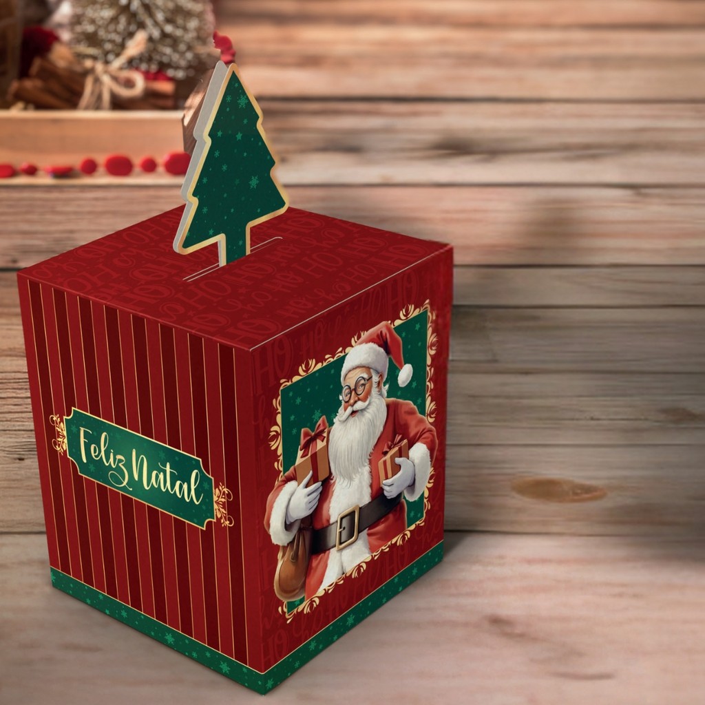 10 CAIXA NATAL 10X10X12 POP UP C/VISOR - NOEL 5725 (NATAL 2025 IDEIA) (CHOCO)