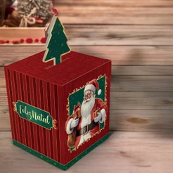 10 CAIXA NATAL 10X10X12 POP UP C/VISOR - NOEL 5725 (NATAL 2025 IDEIA) (CHOCO)