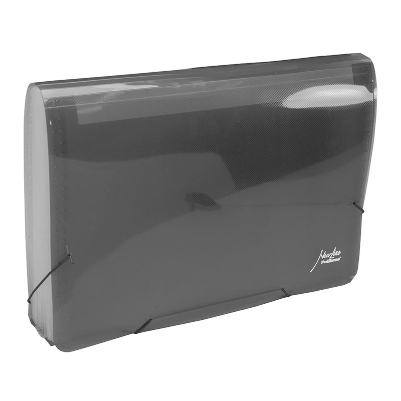 Pasta sanfonada A4 com 31 divisões Fumê Polibras