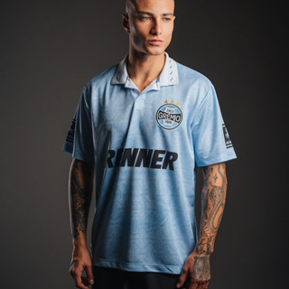 Camisa Grêmio Retrô 1995 Celeste Manga Curta Masculina Oficial em Oferta na Shopee