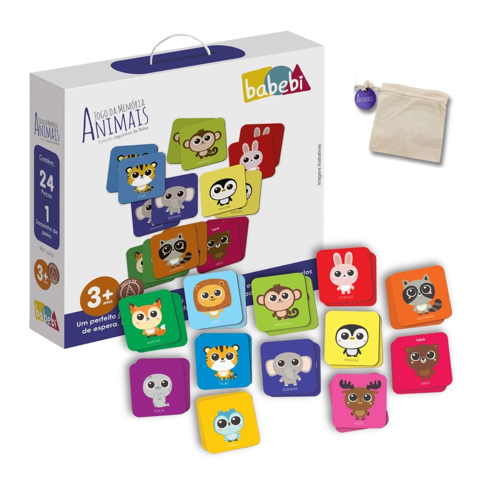 Joguinhos de Bolsa Jogo da Memória Animais Babebi - 6012 em Oferta na Shopee