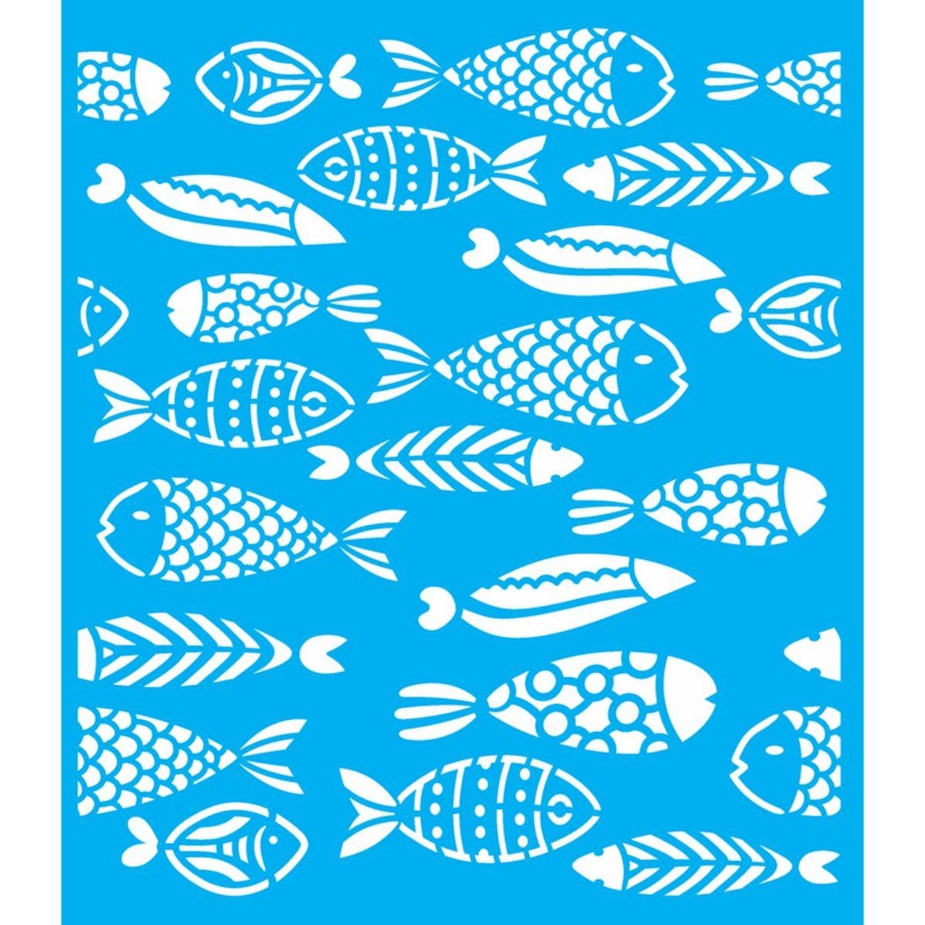 Stencil OPA 20x25 2857 Estamparia Peixes I em Oferta na Shopee