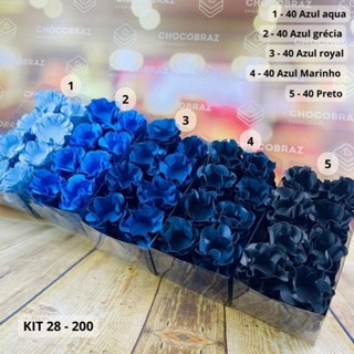 KIT 200 Forminhas De Doces Festa 5 Cores  AZUL  MARINHO+AZUL  ROYAL+ AZUL  GRÉCIA + AZUL AQUA+ PRETO em Oferta na Shopee