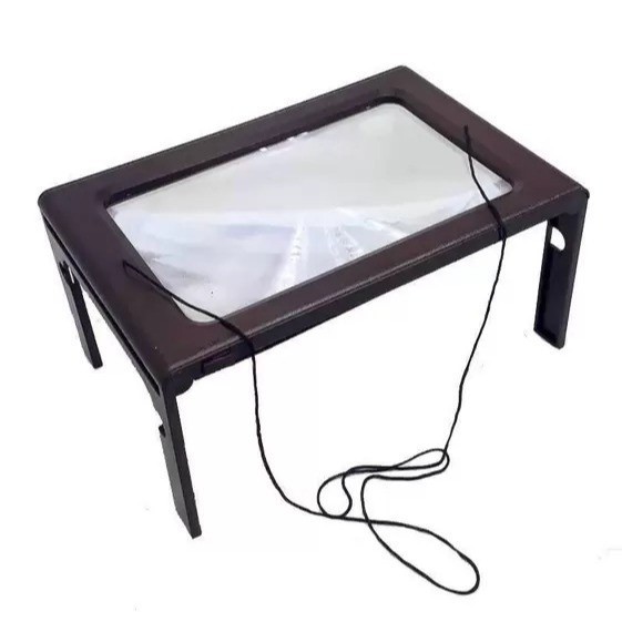 Lupa Lente Leitura Suporte Mesa Pescoço Ampliação 2.5x Led USB