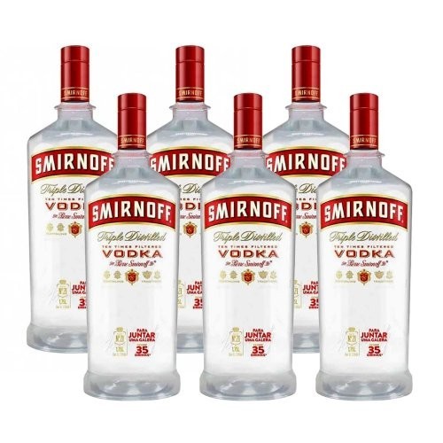 Vodka 1750ml Caixa com 6 Unidades Smirnoff em Oferta na Shopee