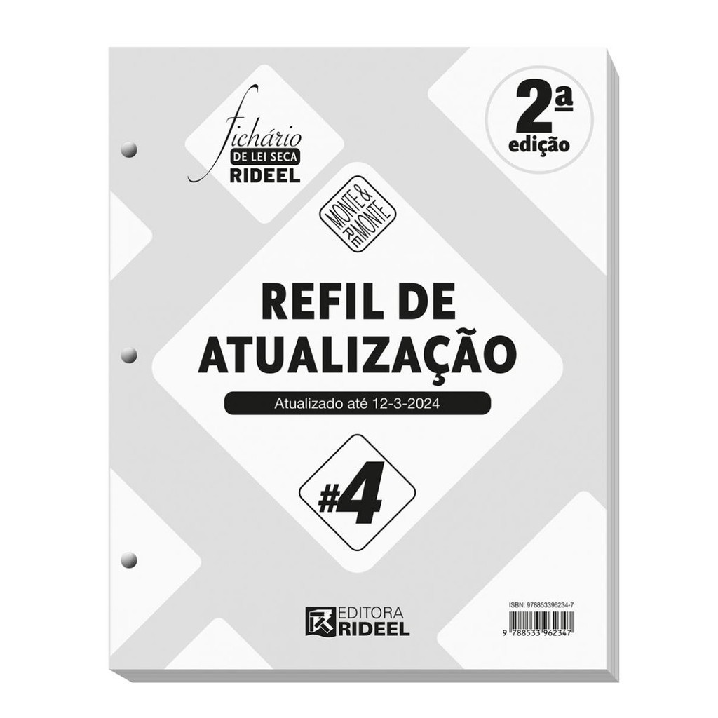 Refil de Atualização #4 - Fichário de Lei Seca Rideel – Monte & Remonte (Capa Preta)
