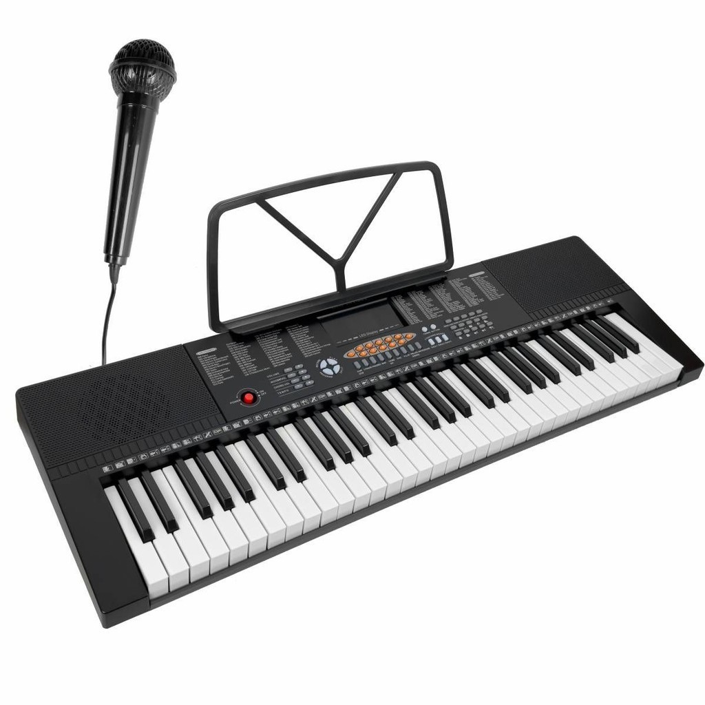 Teclado Musical 61 Teclas 300 Ritmos para Criança e Adulto Iniciante Com Microfone